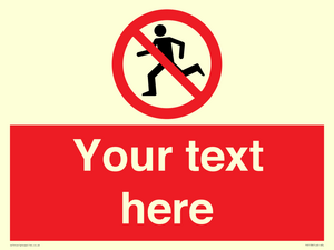 Custom No Running Sign